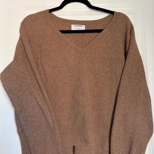 Old Navy Tan Knit V-Neck Sweater